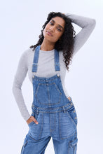 Denim Cargo Baggy Overalls thumbnail 6