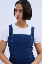 Square Neck Sleeveless Denim Mini Dress thumbnail 3