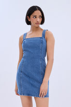 Square Neck Sleeveless Denim Mini Dress thumbnail 7