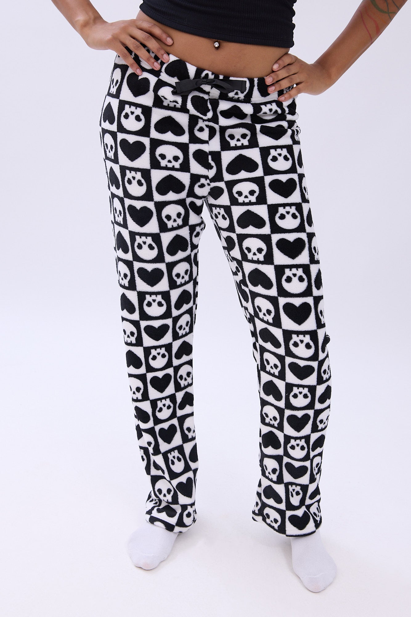 Printed Plush Pajama Pants