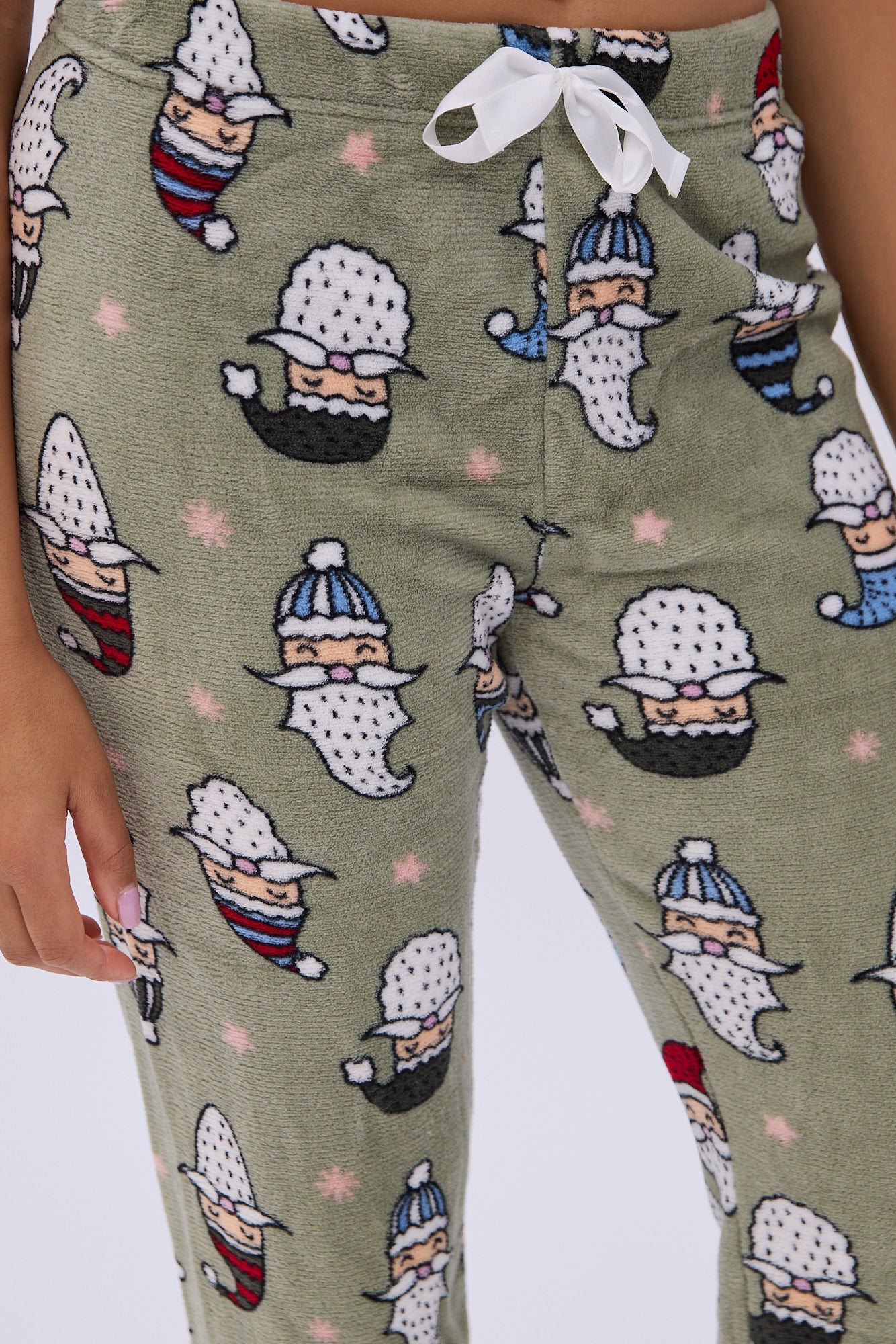 Bluenotes Women Printed Plush Pajama Pants Red Size XL