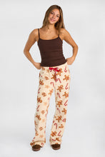 Pantalon pyjama pelucheux imprimé à cordon serrage en satin thumbnail 5
