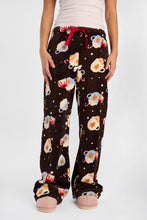 Pantalon pyjama pelucheux imprimé à cordon serrage en satin thumbnail 6