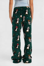 Pantalon pyjama pelucheux imprimé à cordon serrage en satin thumbnail 12