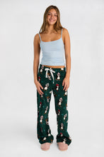 Pantalon pyjama pelucheux imprimé à cordon serrage en satin thumbnail 13