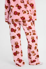Pantalon pyjama pelucheux imprimé à cordon serrage en satin thumbnail 24