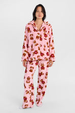 Pantalon pyjama pelucheux imprimé à cordon serrage en satin thumbnail 25