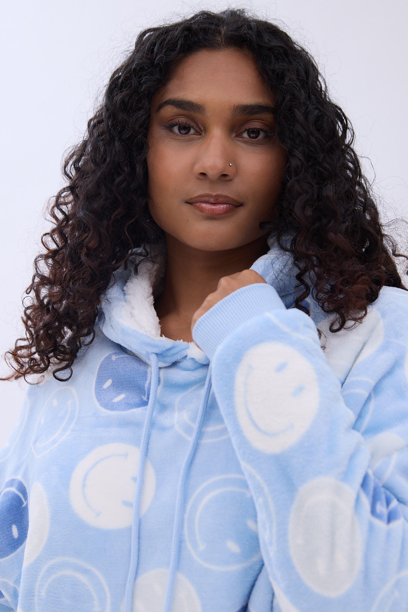 Printed Plush Blanket Hoodie