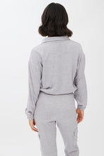 Quarter-Zip Cropped Super Soft Fleeceback Pullover Sweatshirt thumbnail 4