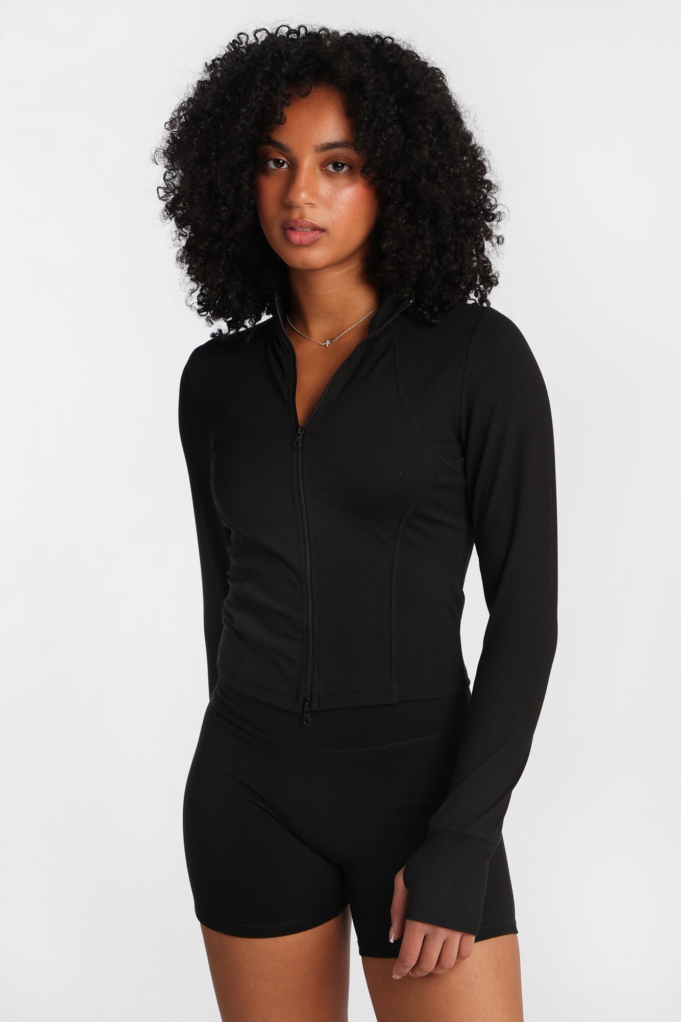 Super Smooth Zip-Up Thumb Jacket