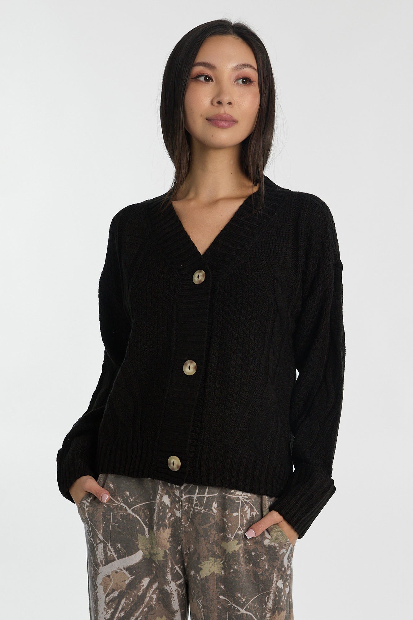 Cardigan en tricot de câble
