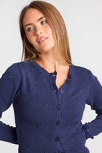 Pointelle Knit Button-Up Crew Neck Cardigan thumbnail 9