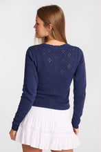 Pointelle Knit Button-Up Crew Neck Cardigan thumbnail 10
