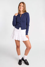 Pointelle Knit Button-Up Crew Neck Cardigan thumbnail 11