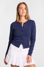 Pointelle Knit Button-Up Crew Neck Cardigan thumbnail 8