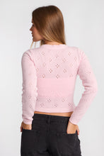 Pointelle Knit Button-Up Crew Neck Cardigan thumbnail 24