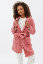 Hooded Sherpa Belted Robe thumbnail 1
