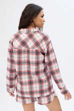 Plaid Flannel Button-Up Pajama Shirt thumbnail 2