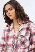 Plaid Flannel Button-Up Pajama Shirt thumbnail 4