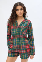 Plaid Flannel Button-Up Pajama Shirt thumbnail 5