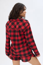 Plaid Flannel Button-Up Pajama Shirt thumbnail 10