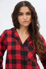 Plaid Flannel Button-Up Pajama Shirt thumbnail 12