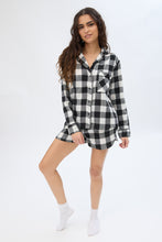 Plaid Flannel Button-Up Pajama Shirt thumbnail 15