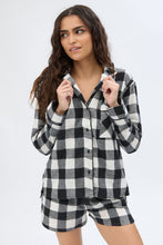 Plaid Flannel Button-Up Pajama Shirt thumbnail 13