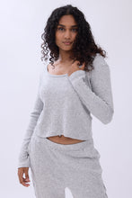 Waffle Knit Long Sleeve Pajama Top thumbnail 1