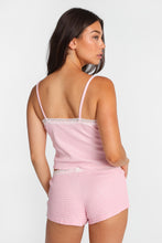 Débardeur pyjama en tricot gaufré à bordure en dentelle thumbnail 15
