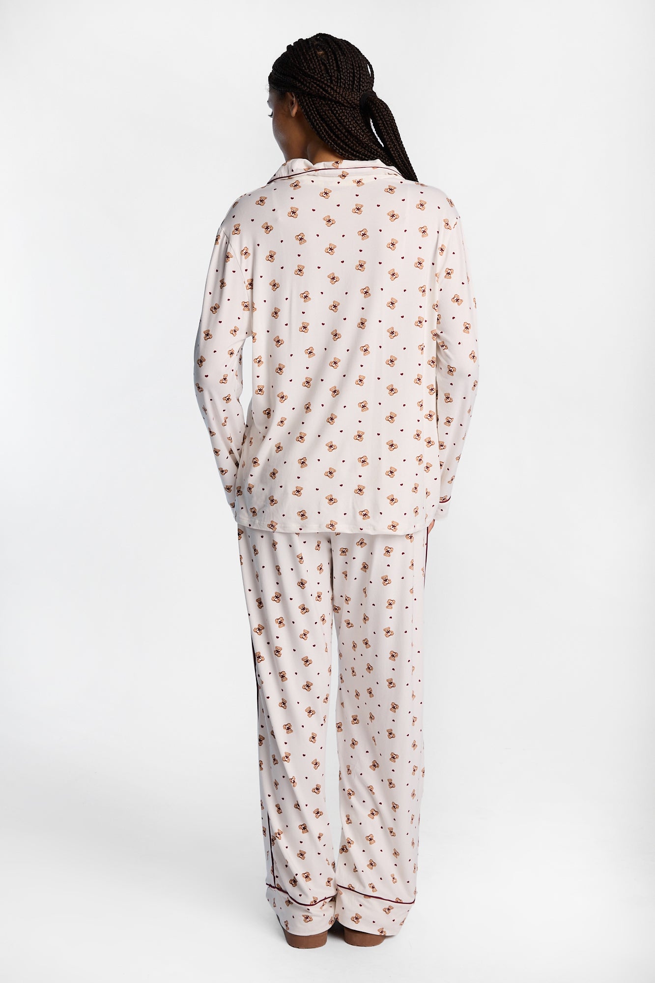 Ensemble chemise à manches longues et pantalon pyjama coupe Dad Super Doux imprimé intégral