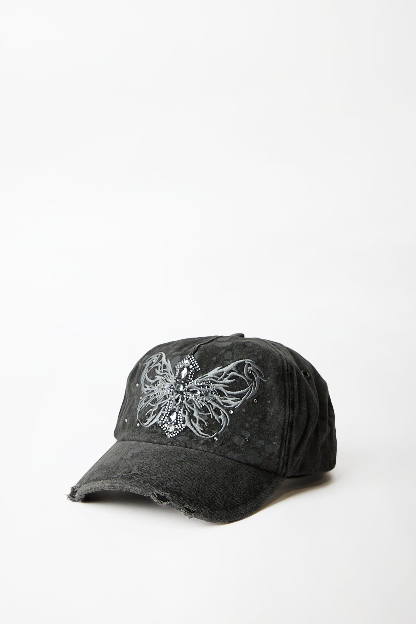 Butterfly Cross Studded Strapback Cap