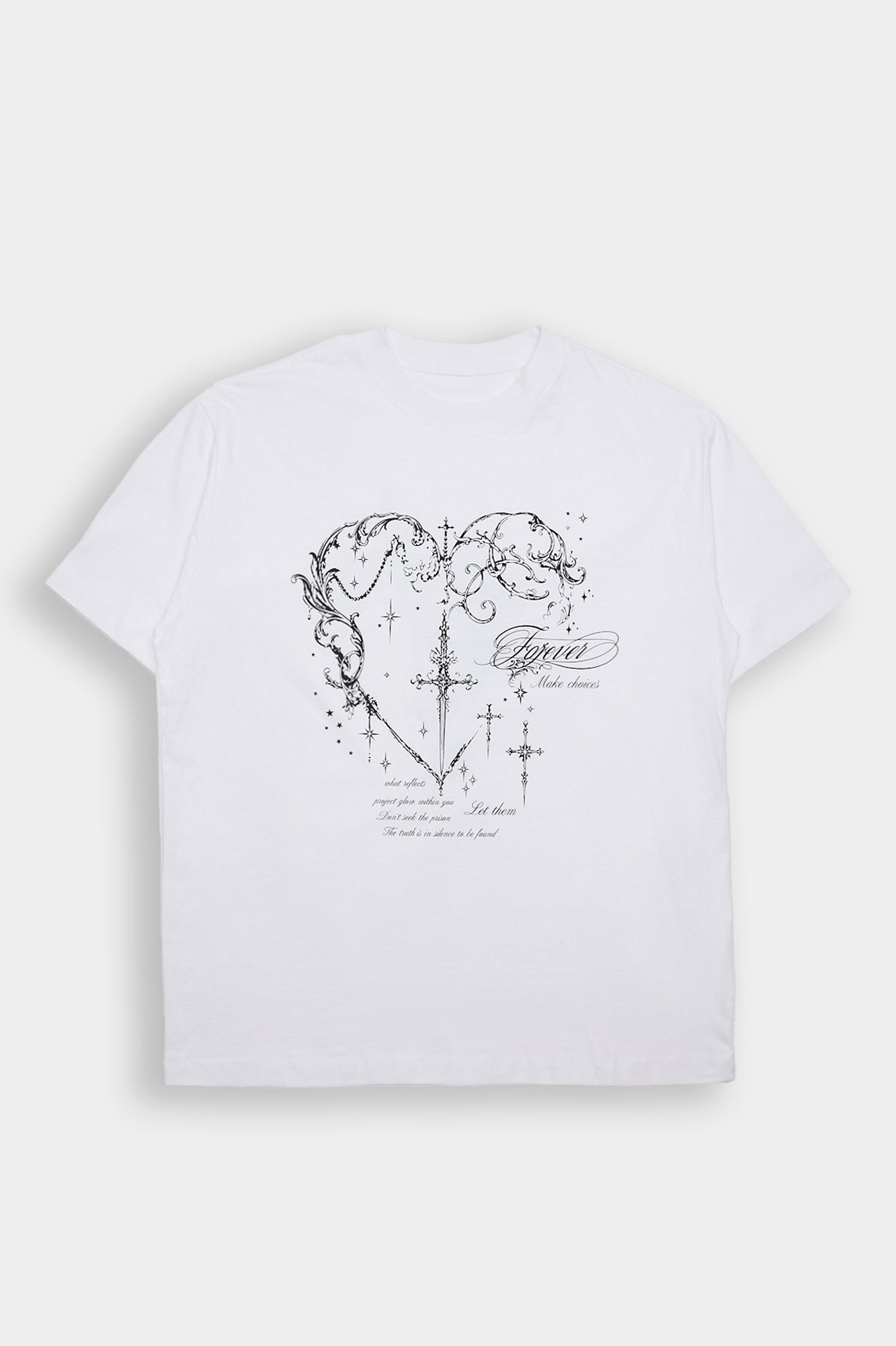 Crosses & Hearts Graphic Boyfriend Tee