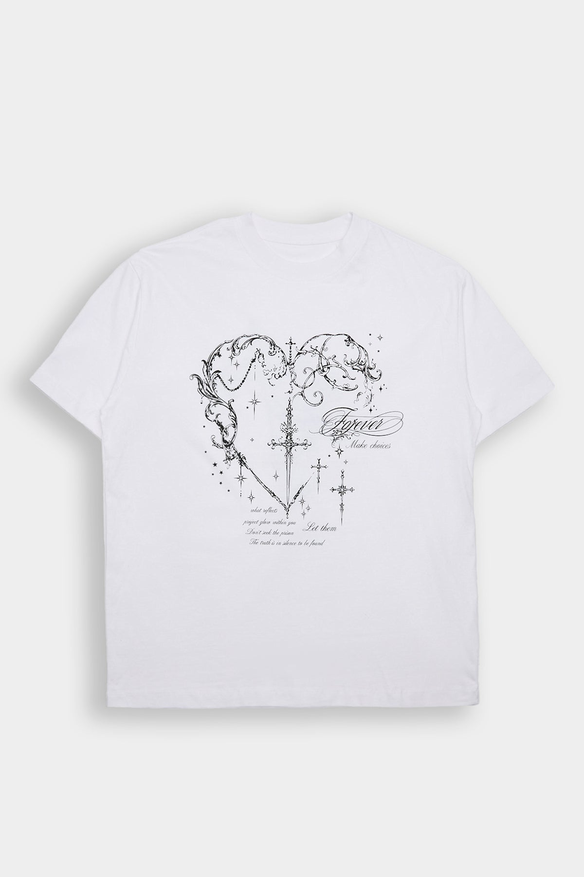 Crosses & Hearts Graphic Boyfriend Tee