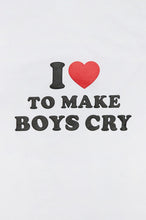T-shirt coupe garçonne imprimé I Love To Make Boys Cry thumbnail 2