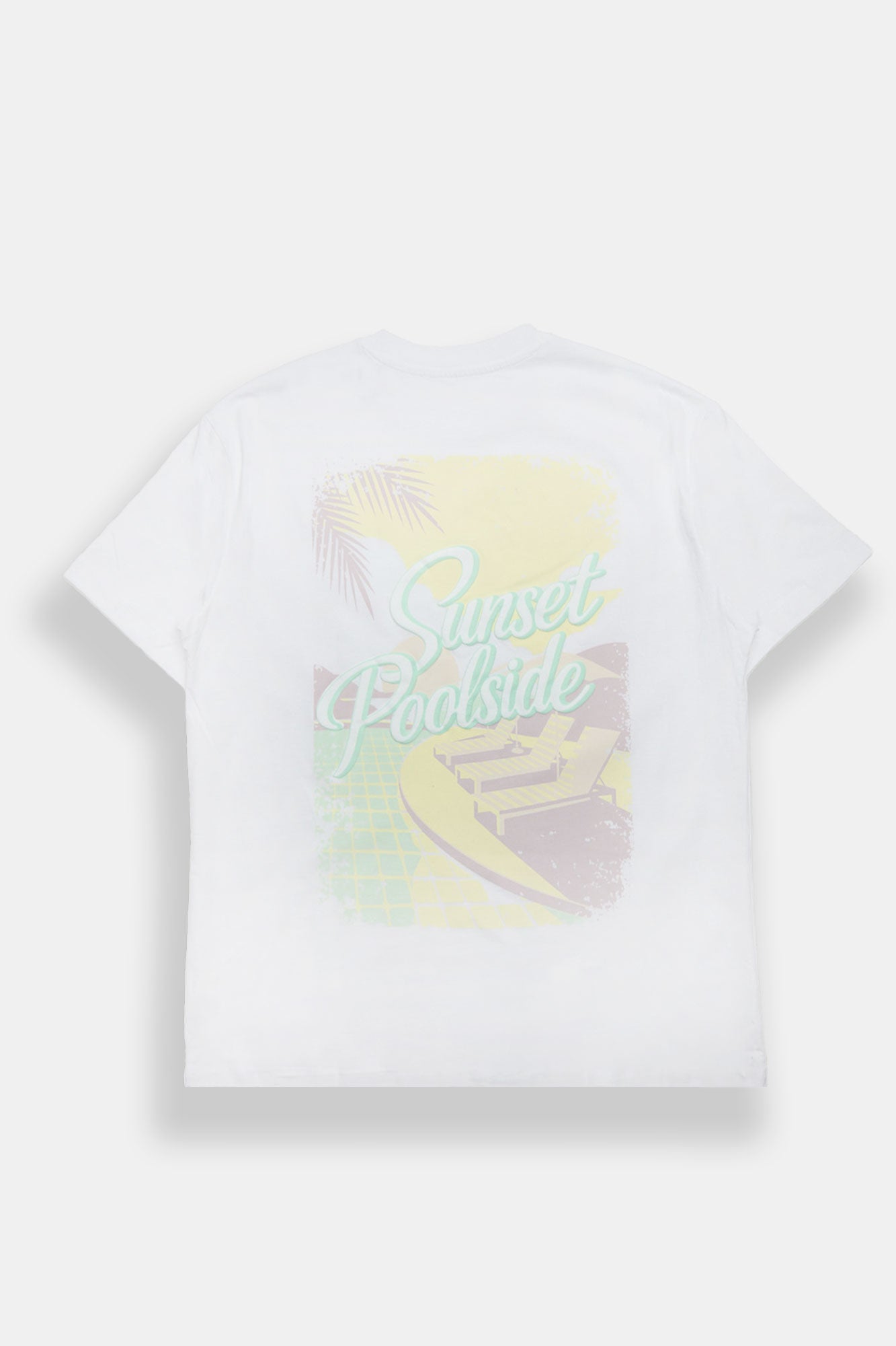 T-shirt coupe garçonne imprimé Sunset Poolside