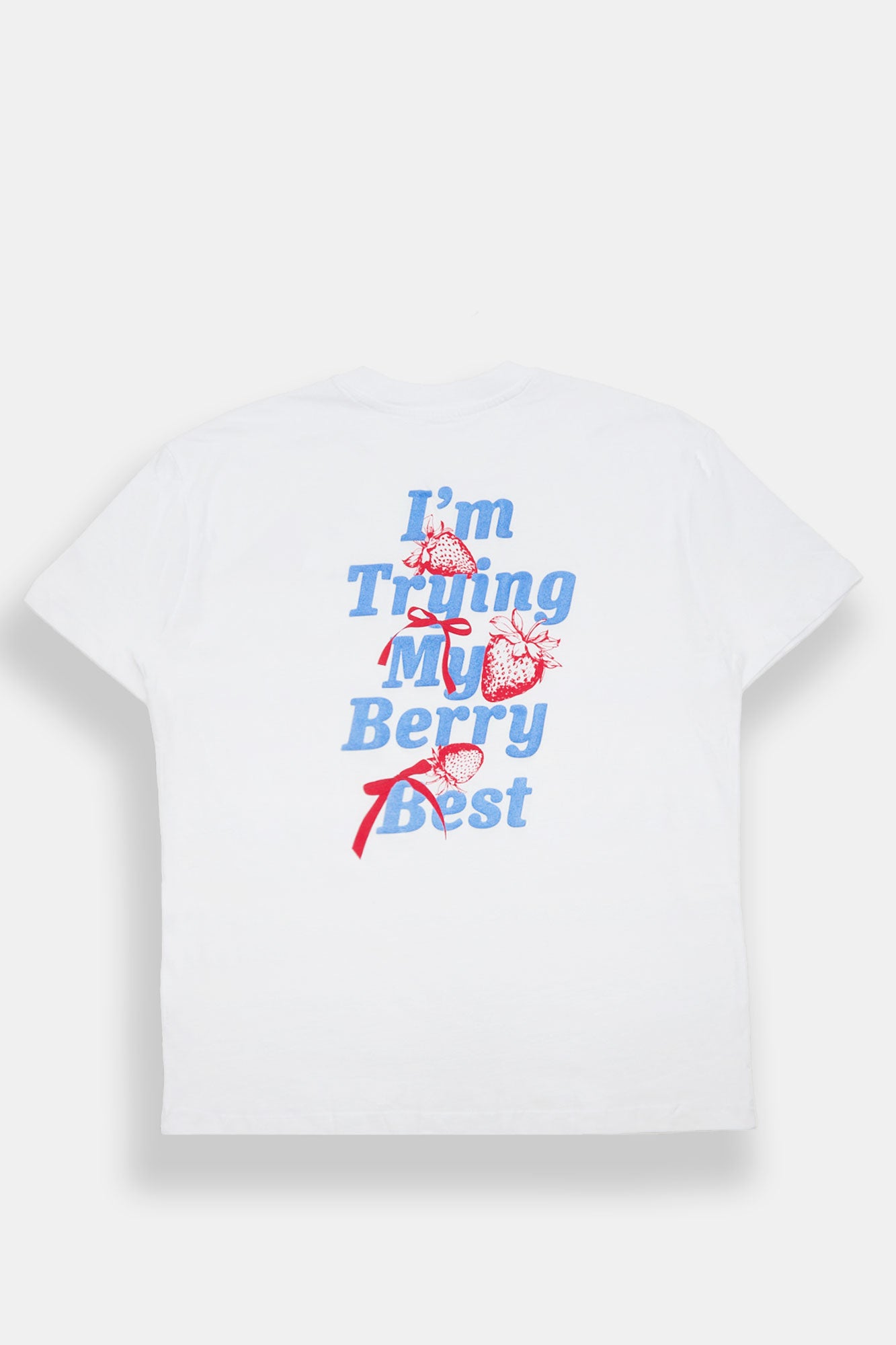 T-shirt coupe garçonne imprimé I'm Trying My Berry Best