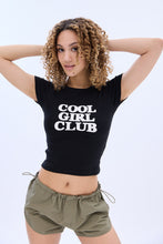 Cool Girl Club Graphic Crew Neck Ribbed Baby Tee thumbnail 1