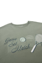 T-shirt décontracté imprimé graphique Game Set Match Tennis thumbnail 2