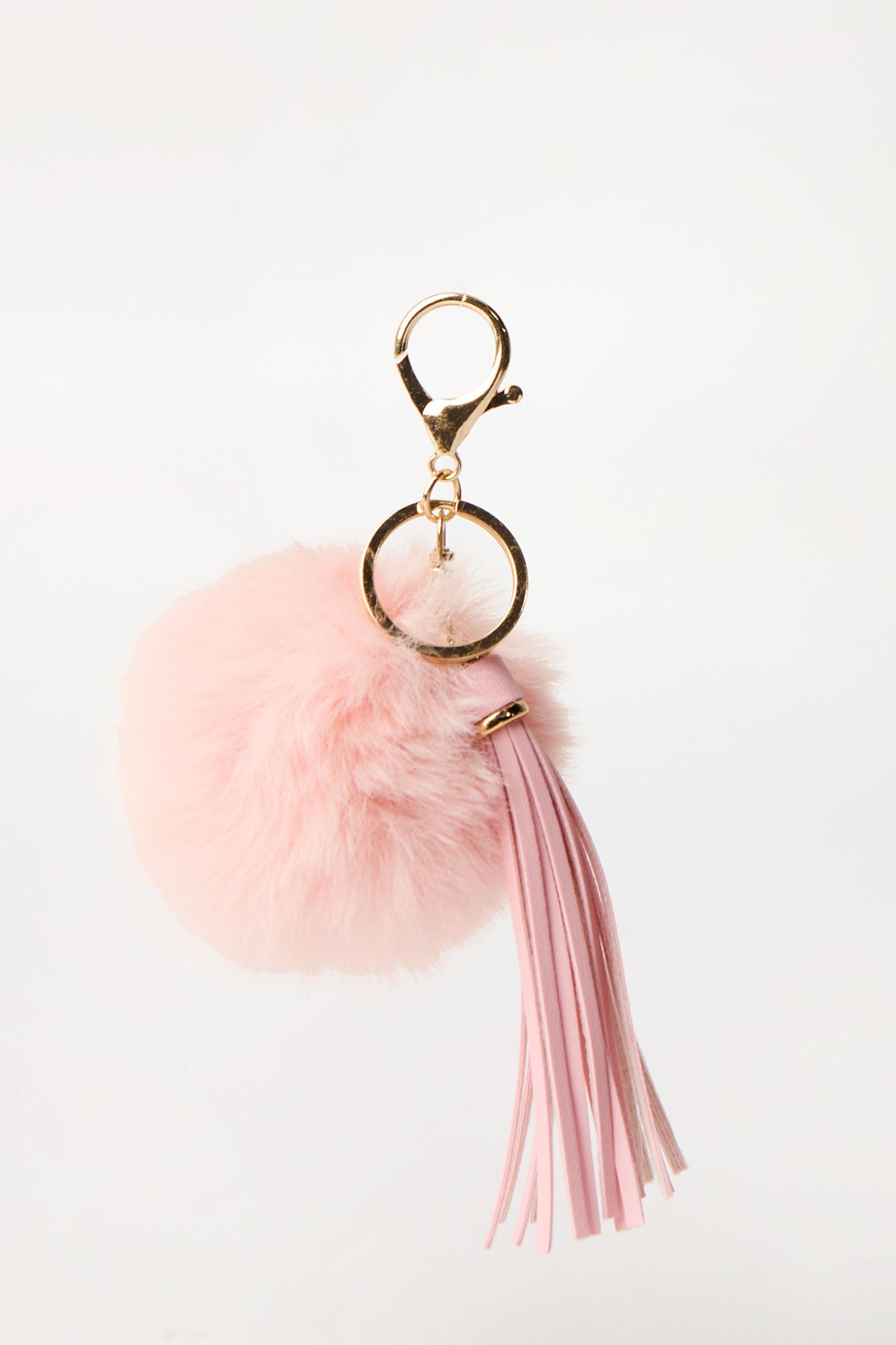 Faux-Fur Pompom & Tassel Keychain