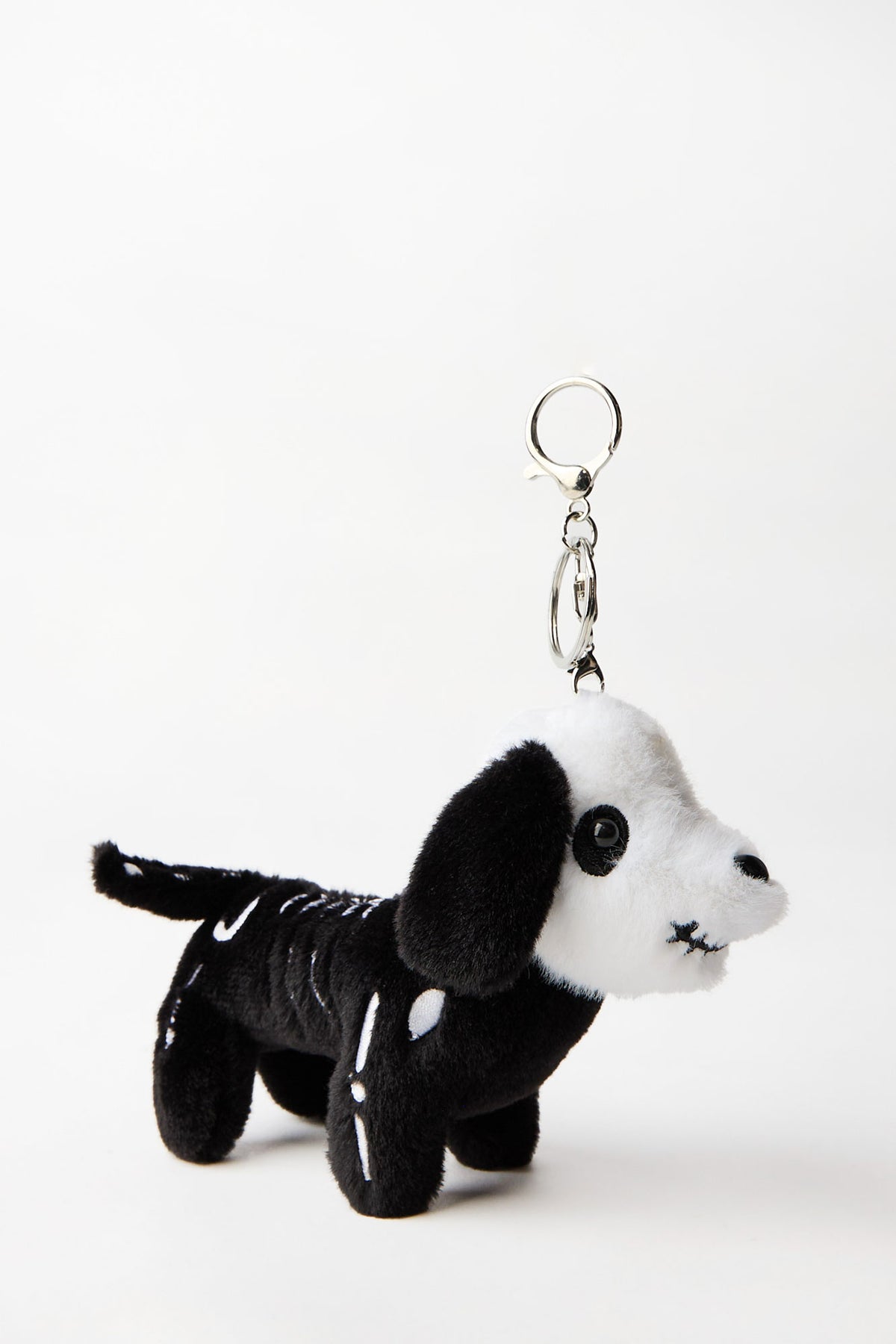 Plush Skeleton Dog Keychain