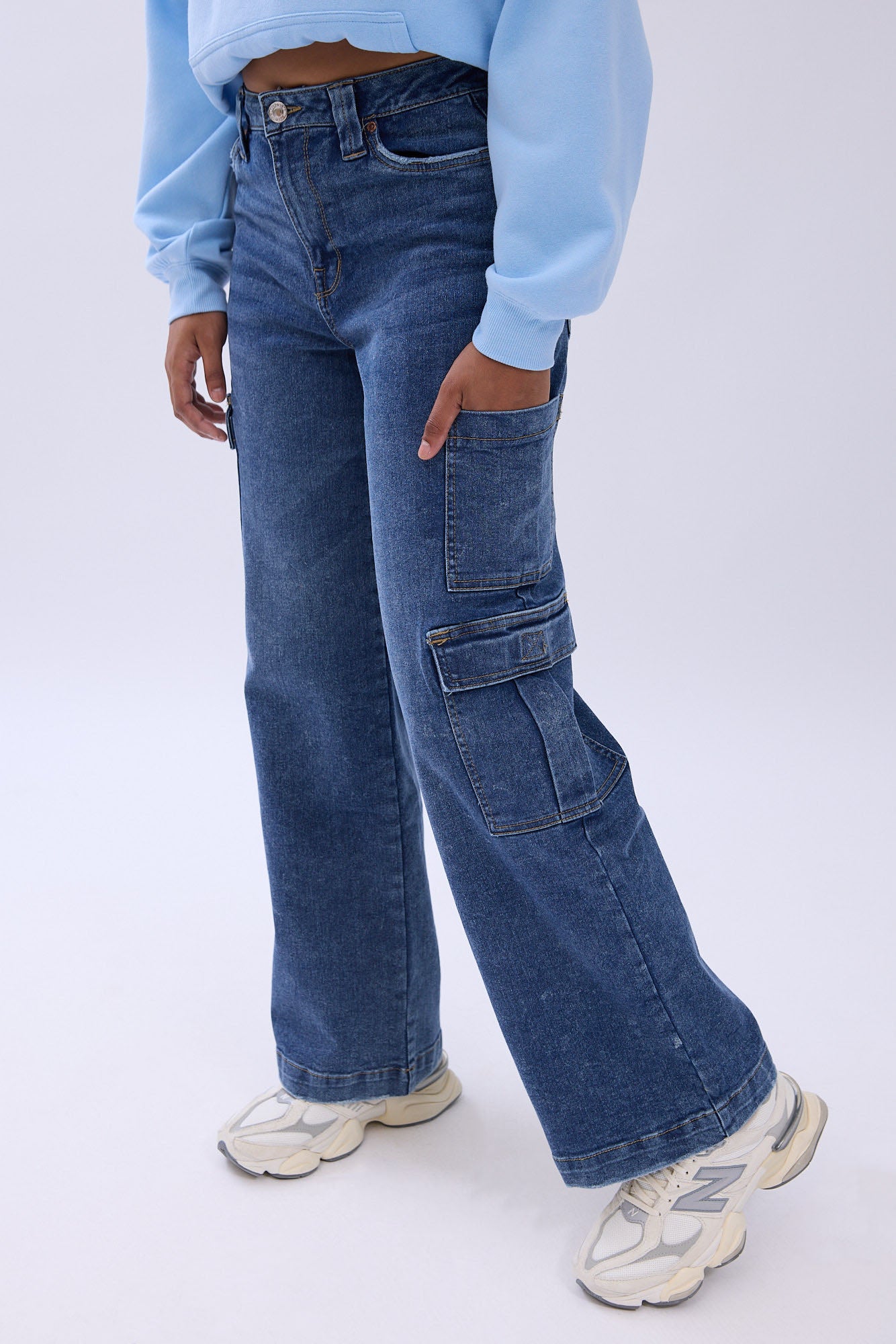 Super High Rise Wide Leg Cargo Jeans