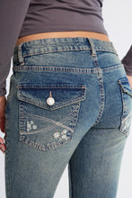 Low Rise Embroidered Pockets Bootcut Jeans thumbnail 2