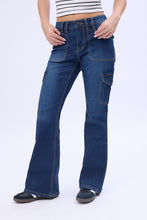 Mid Rise Cargo Flare Jeans thumbnail 1