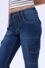 Mid Rise Cargo Flare Jeans thumbnail 3