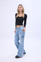 Mid Rise Cargo Flare Jeans thumbnail 8