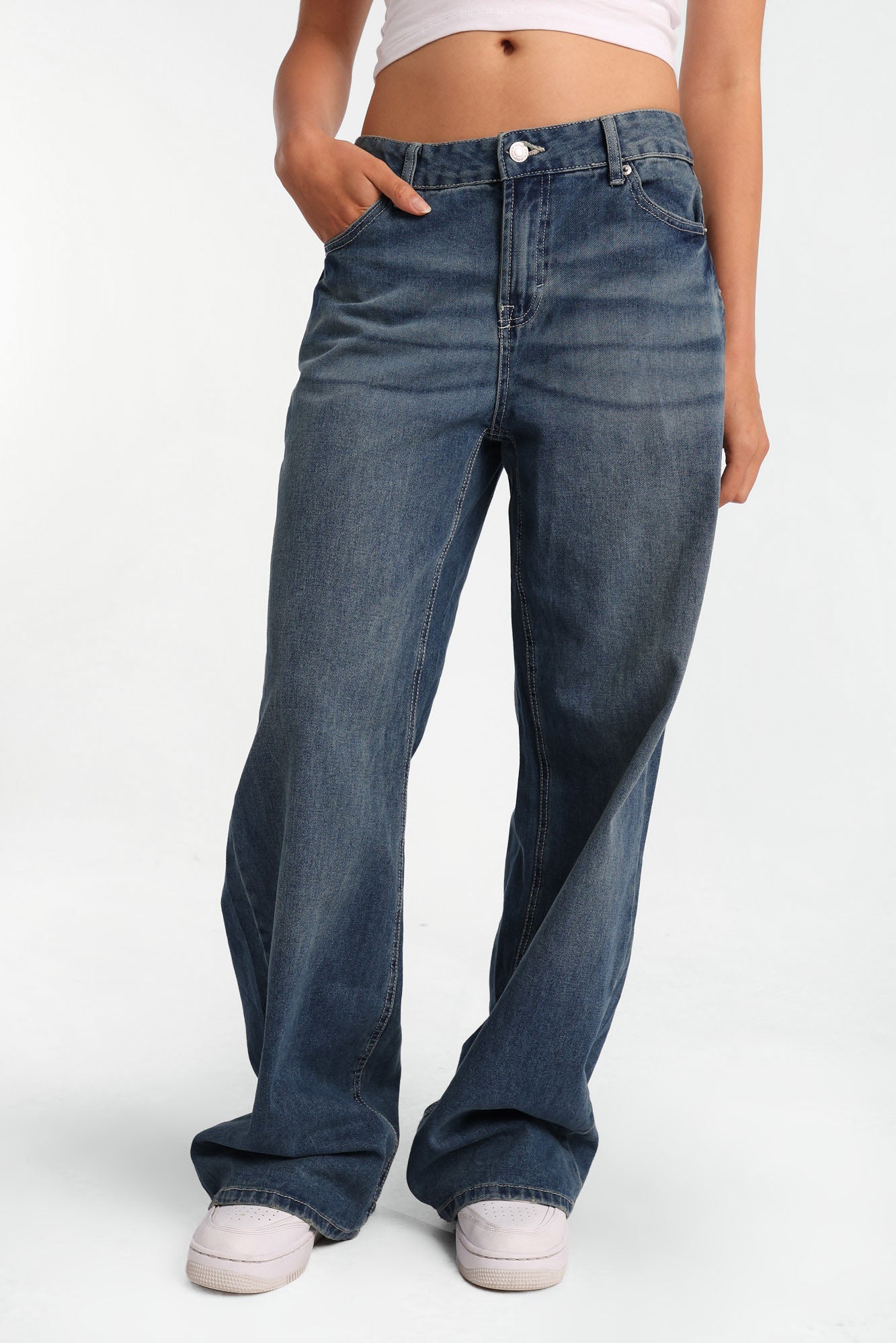 Jean ample taille basse