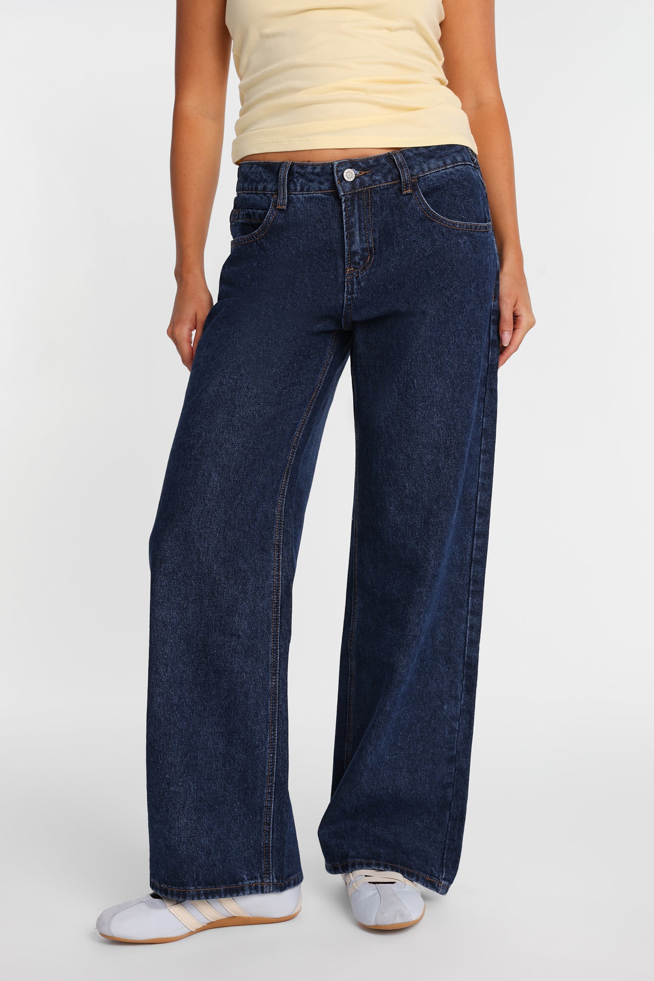 Chloe Adjustable Waist Low Rise Baggy Jeans