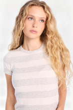 T-shirt en tricot côtelé à rayures thumbnail 3