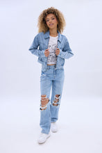 Denim Zip-Up Bomber Jacket thumbnail 3